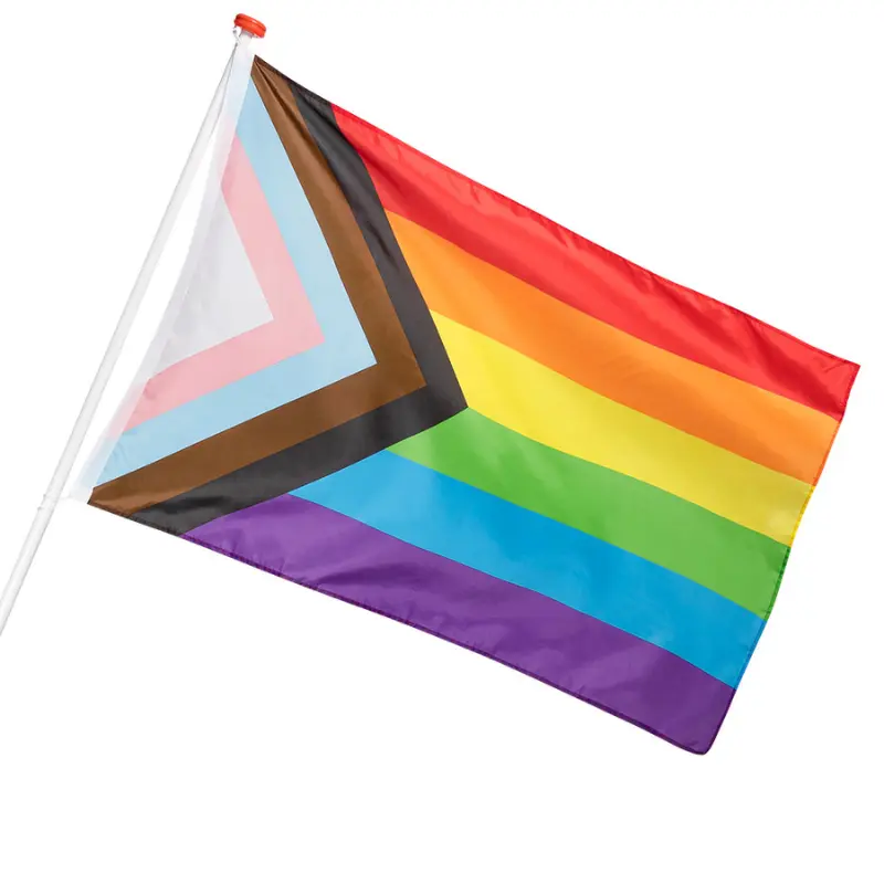 Progressive Pride Tygflagga , 90 x 150 cm